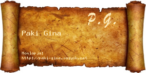 Paki Gina névjegykártya
